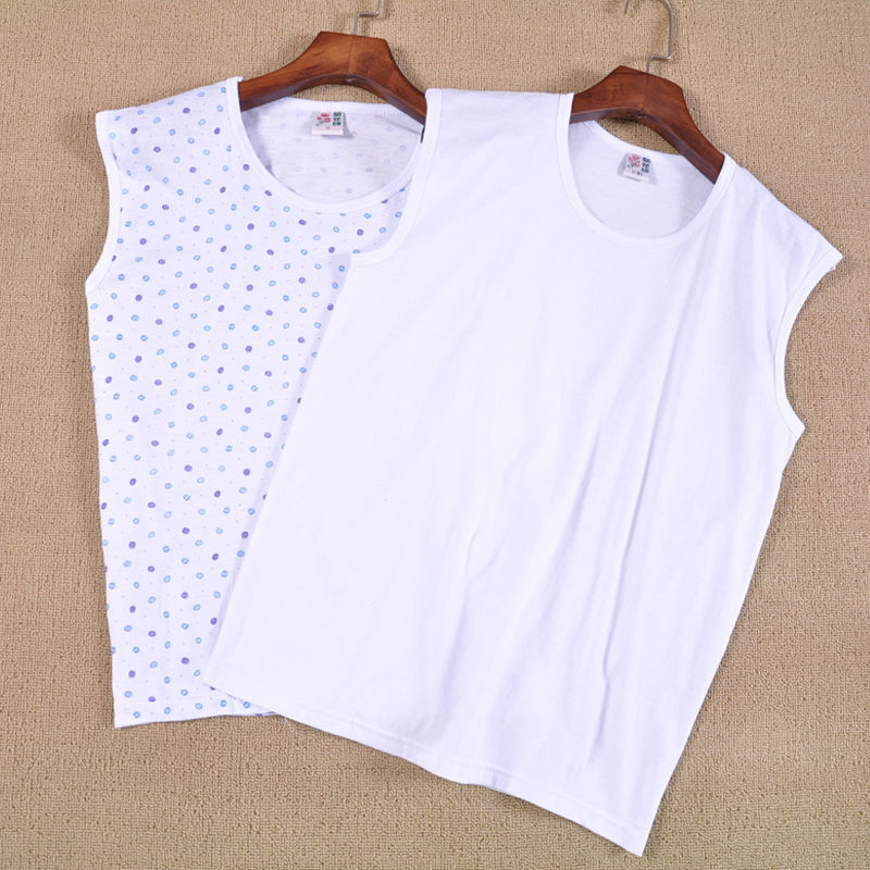 女士背心中老年宽松无袖汗衫老人打底全棉薄款圆领内衣