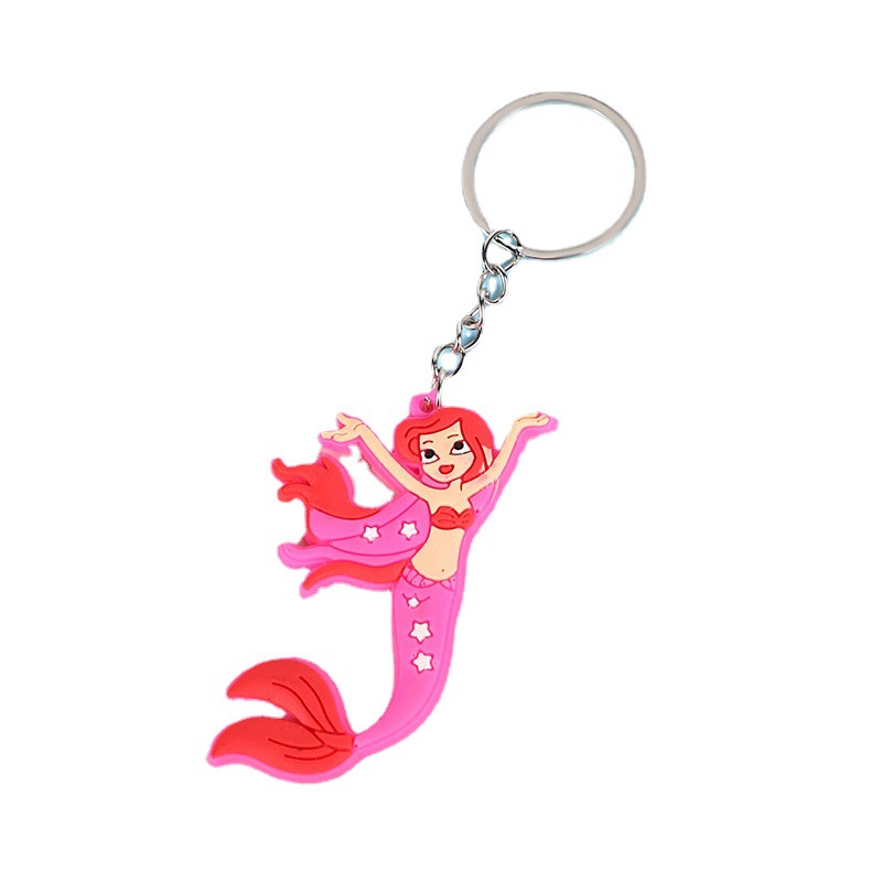 New Cartoon Mermaid Keychain Party Promotion Small Gift Bag Small Pendant Soft Plastic Keychain Item Picture