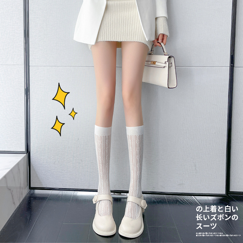 White stockings, lace lolita calf socks, women's mid-calf socks, jk long calf lace, Japanese Lolita pile socks Specification image