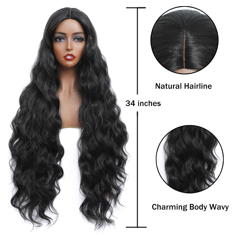 European and American women's wig long hair synthetic fiber head wig hair wig NEWLOOK details Picture