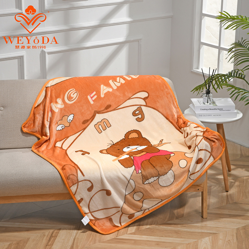 Cartoon Flannel Nap Blanket Children's Baby Blanket Double-Sided Fleece Kindergarten Nap Warm Cover Blanket Furniture Blanket Specification drawing