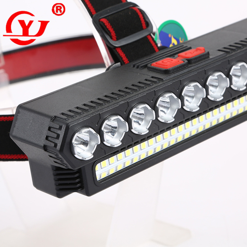 跨境新款10/户外头戴头灯白底实物图