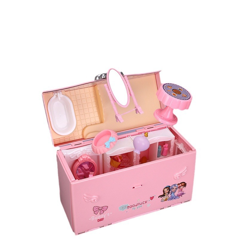 Princess dreamy luxury bedroom toy house Little girl playing house Simulation exquisite castle suitcase Girl toys Item Picture