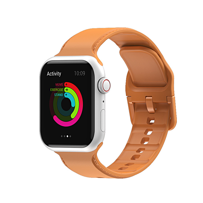 适用于苹果单色硅胶表带 38/42智能替换手表表带 1-7带通用腕带图