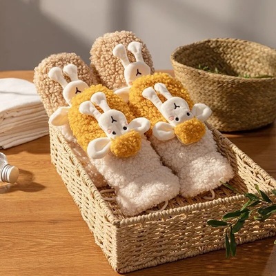 Sweet and warm cashmere gloves with Japanese and Korean styles, cartoon animals, full-bag gloves for girls, neck-hanging cold-proof mitten gloves Specification image