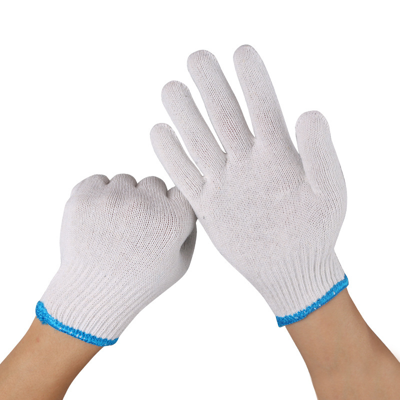 Wholesale ten-needle lampshade cotton thread gloves, cotton yarn wear-resistant, protective, anti-slip, thickened labor protection thread gloves with free shipping Specification image