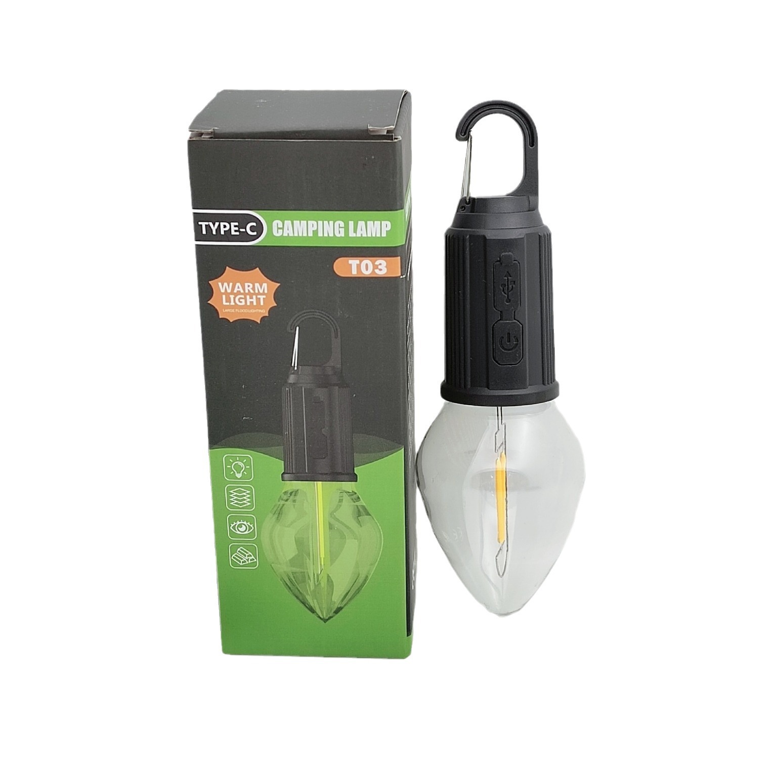 Cross-border new camping lights, rechargeable tungsten filament LED bulbs, retro atmosphere lights, hook tent lights, outdoor emergency lights Item Picture