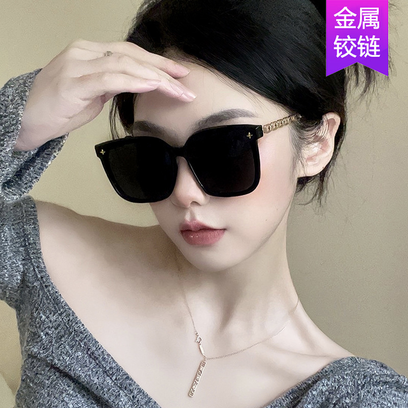 2022 New style sunglasses for women, high-end Instagram-popular sun protection sunglasses, large frame round face slimming glasses for men details Picture