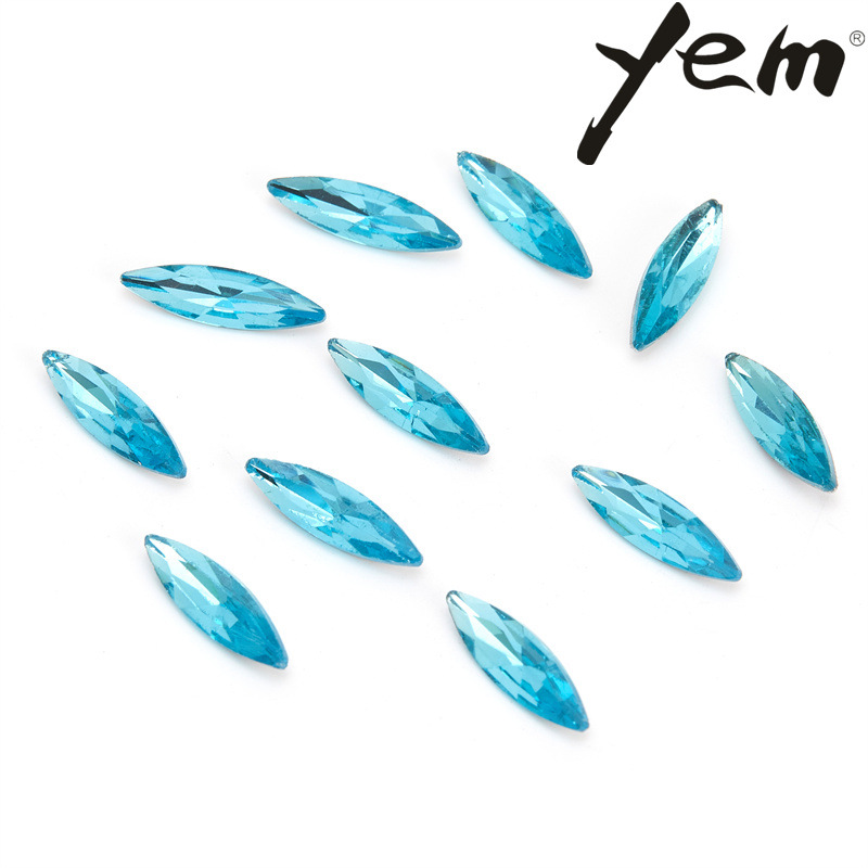 Factory direct sales of glass fine marquise-shaped crystal diamonds, DIY nail art flat necklaces, clothing accessories, ornaments and accessories Item Picture