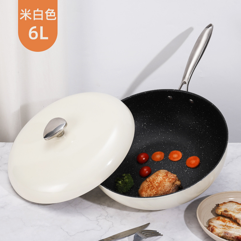 Medical Stone Non-Stick Frying Pan Household Network Red Cobblestone Frying Pan Gas Stove For Induction Cooker Application Scenario