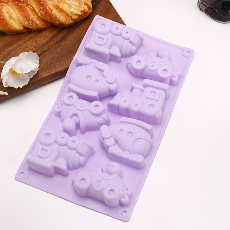 8-piece transportation vehicle, airplane, train, silicone mold, kitchen mold, cake, chocolate, food, handmade materials Specification image