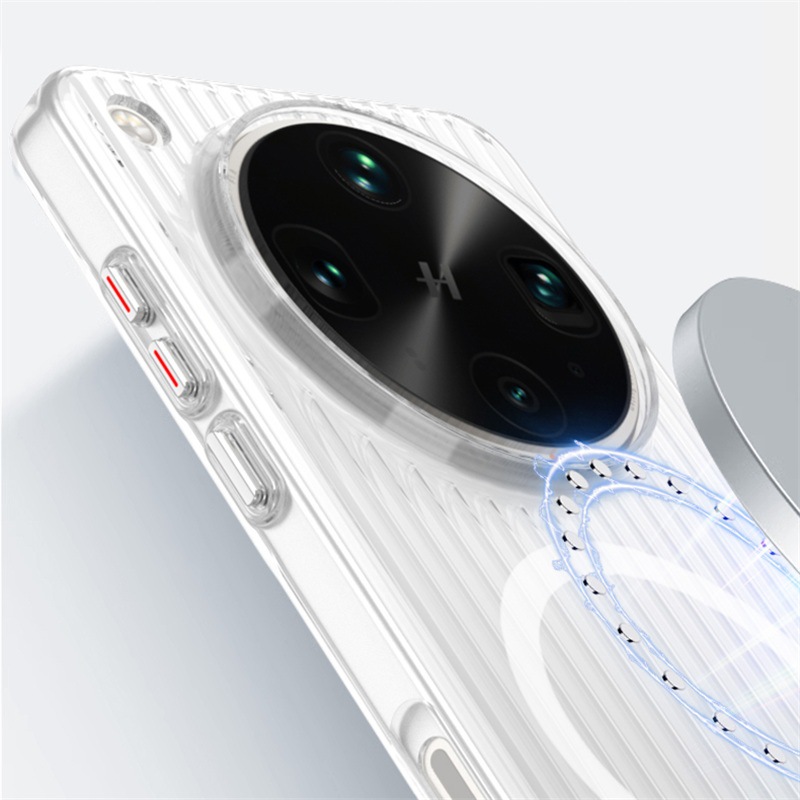 Corrugated pattern suitable for vivoX200s phone case, magnetic ice mist matte FindX8UItra high-end PC protective case details Picture