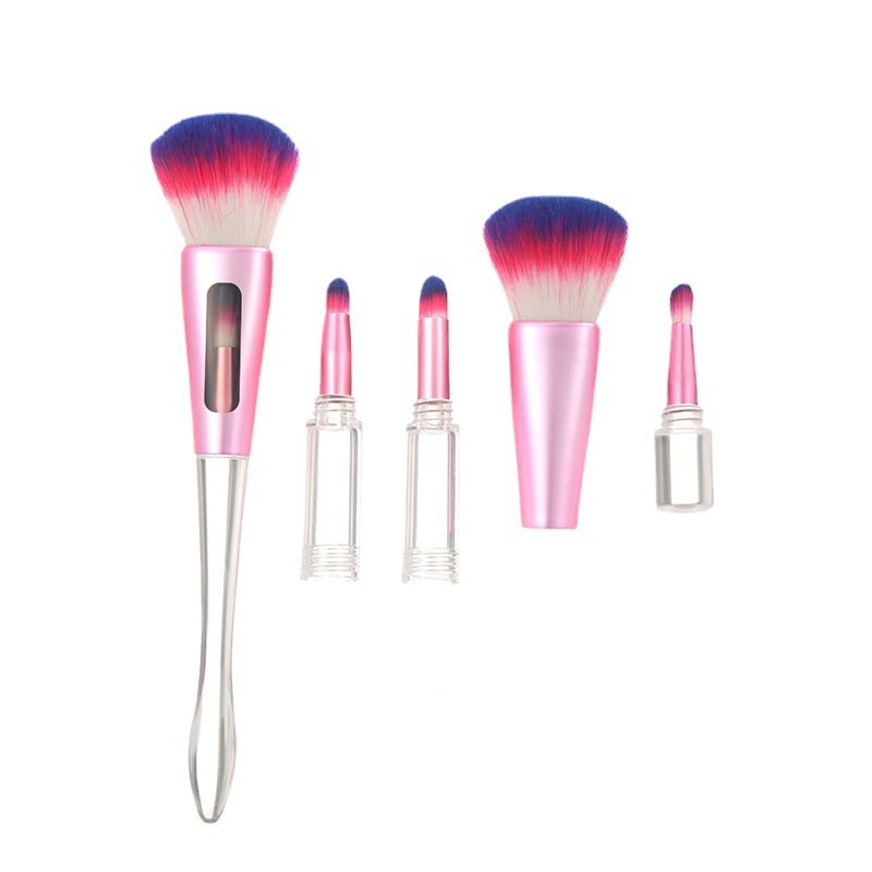 Multi-functional five-in-one single brush, splicing brush, bevel blush brush, shadow brush, eyeshadow brush, lip brush, soft fiber bristles Item Picture