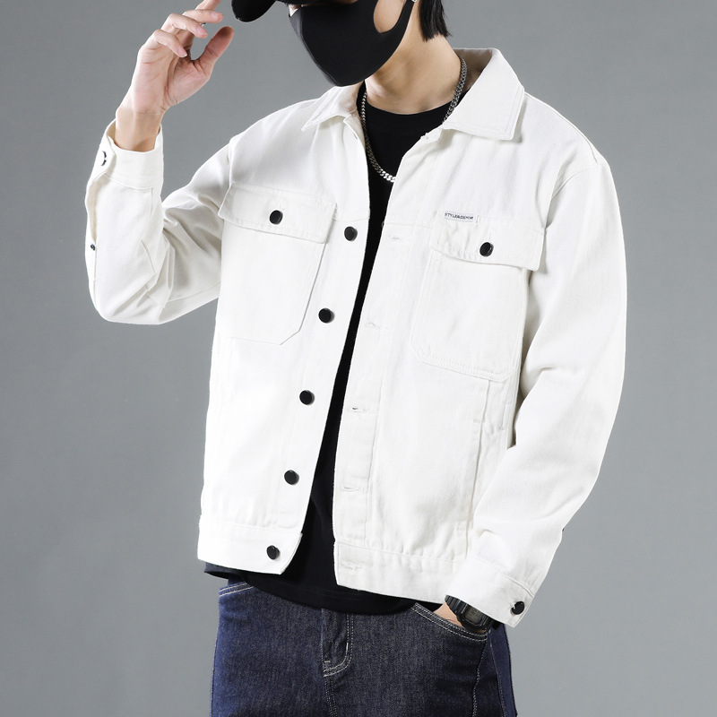 2022 New Spring And Autumn Denim Coat Men's Trend Handsome Jacket Men's Cargo Jacket Autumn Clothing Men Application Scenario