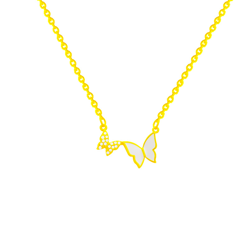 Simple Niche Jewelry Necklace Women's New Temperament Clavicle Chain Light Luxury Fashion Design Sense Everything Double Butterfly Choker Item Picture