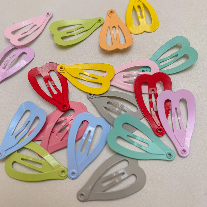 2cm small hair clips, export quality, baked paint, colorful mini heart-shaped bb clips, pet hair accessories, dolls, puppy hair clips