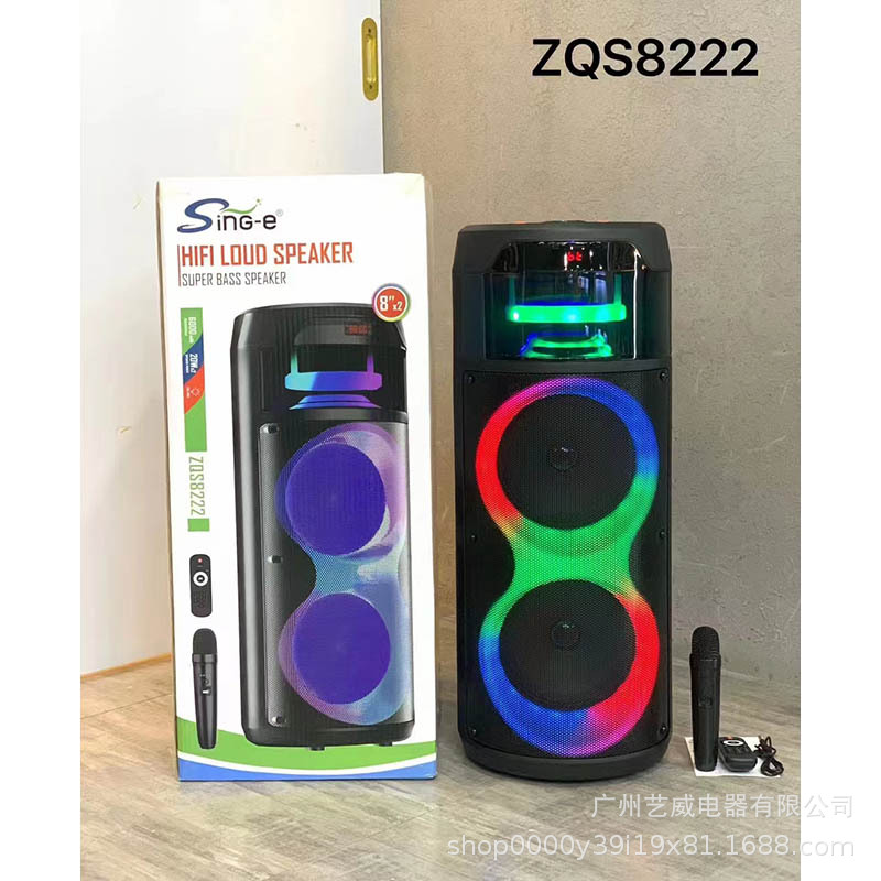 跨境外贸双8寸音响广场舞音箱大音量音箱厂家直销  ZQS8222详情图3