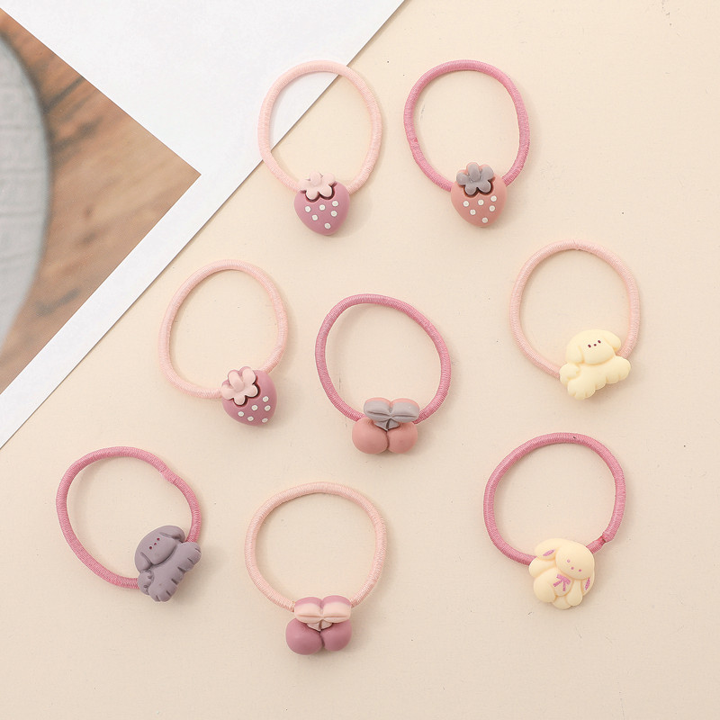 Children's hair bands, girls' hair ties, Korean baby hair accessories, girls' hair ties, high-elasticity hair bands, hearts details Picture