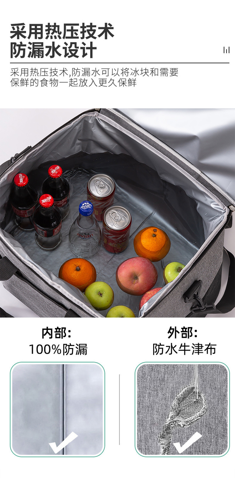 跨境专供35L保温包 户外大号野餐包防水牛津布冰包加厚车载保温袋详情10