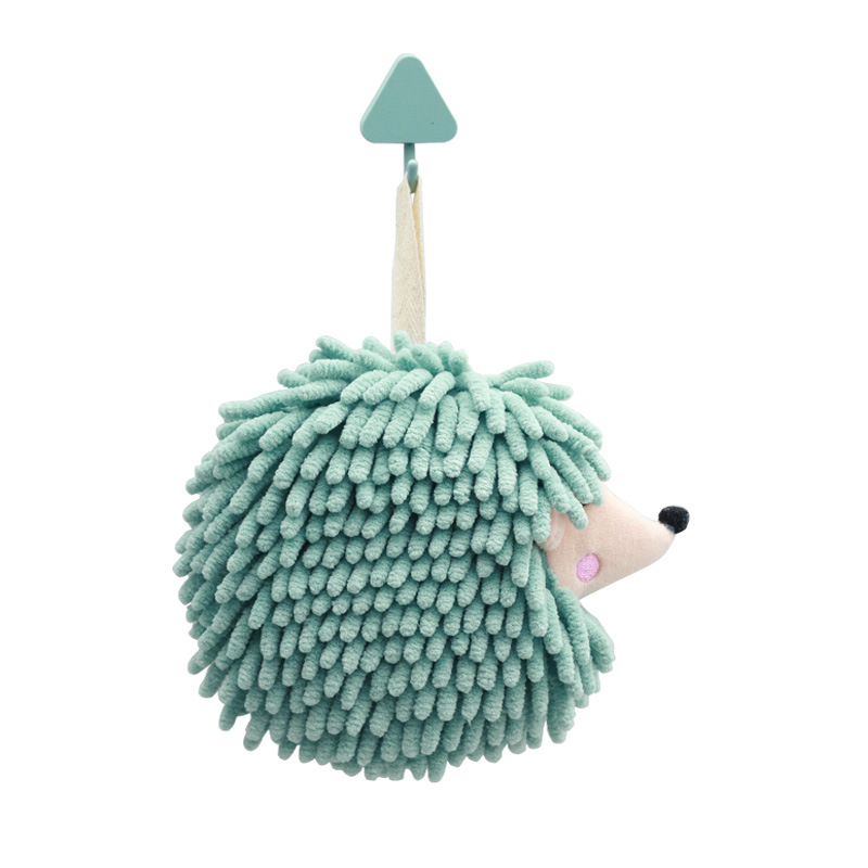 Cartoon animal Chenille hand towel, Kang Le Wu Hanging thickened absorbent hand towel ball, can be hung hand towel Item Picture