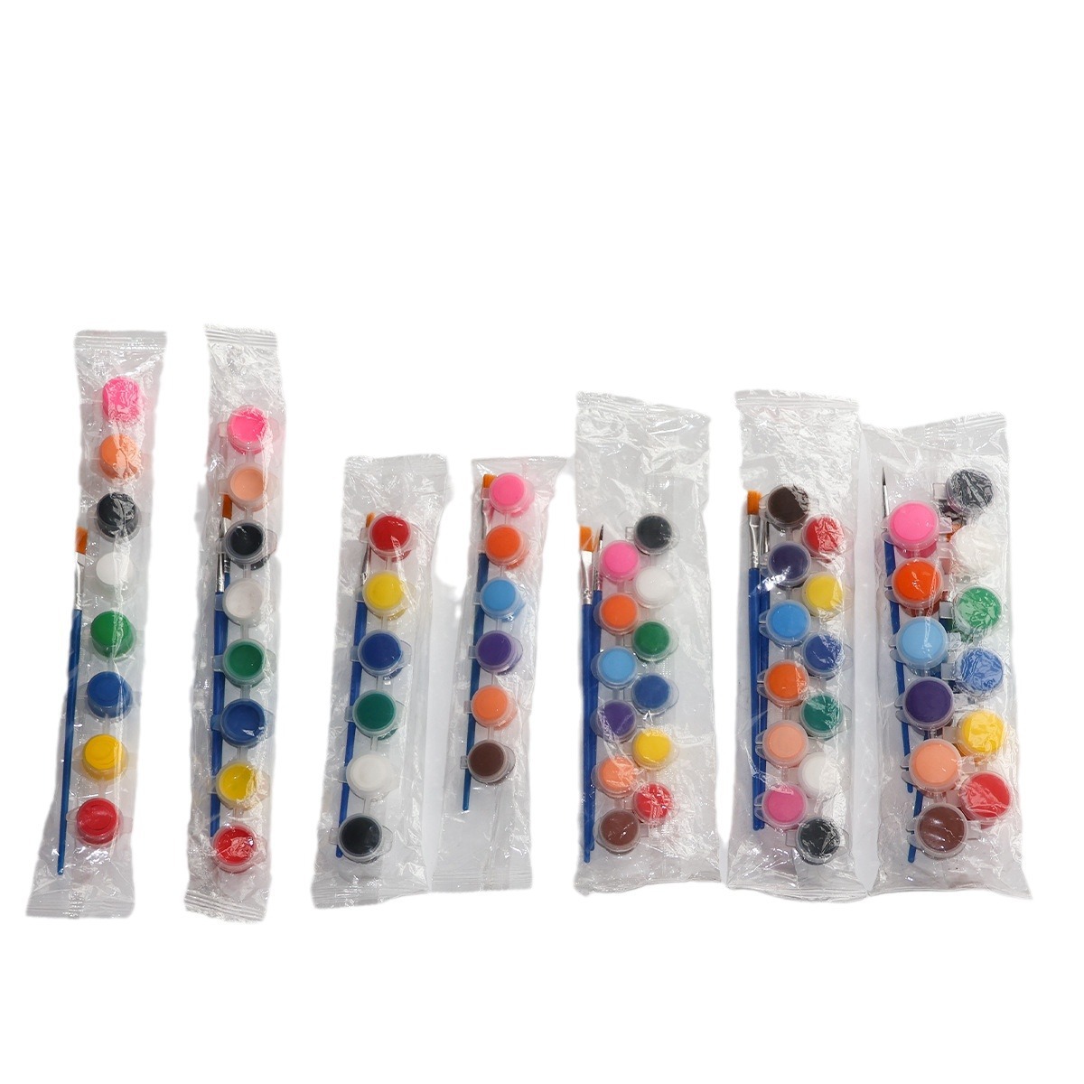 Children's acrylic paint 12-color set 6-piece student art drawing and coloring plaster doll paint strips Item Picture