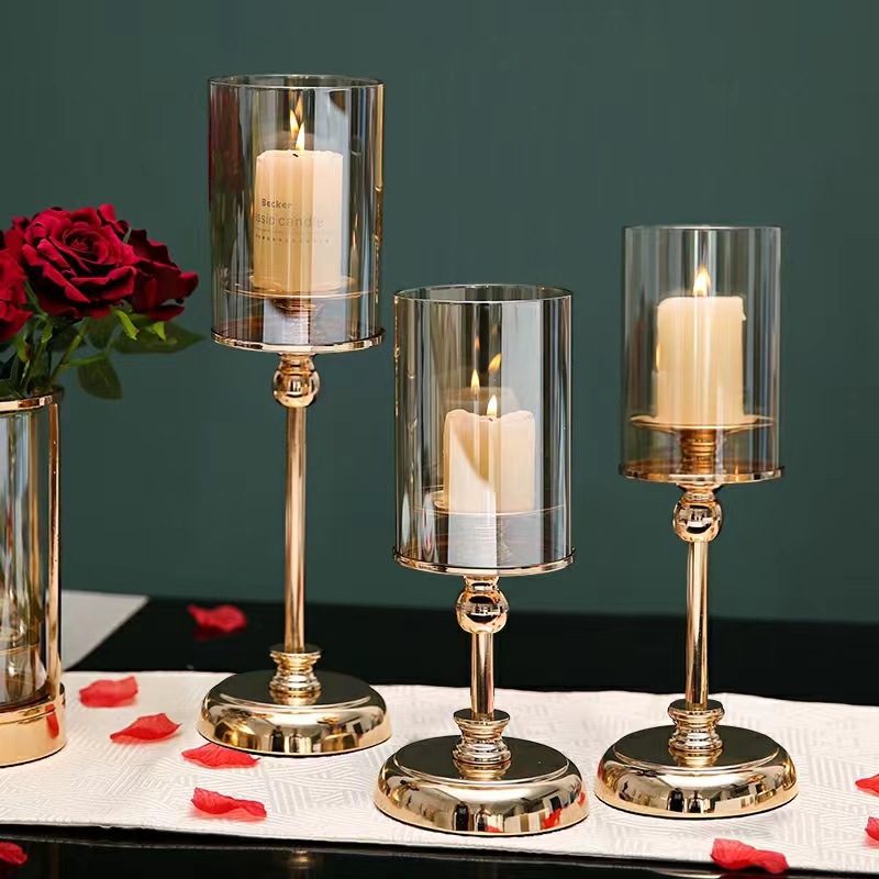 轻奢蜡烛台北欧复古浪漫餐桌烛光晚餐道具家用简约现代装饰品摆件