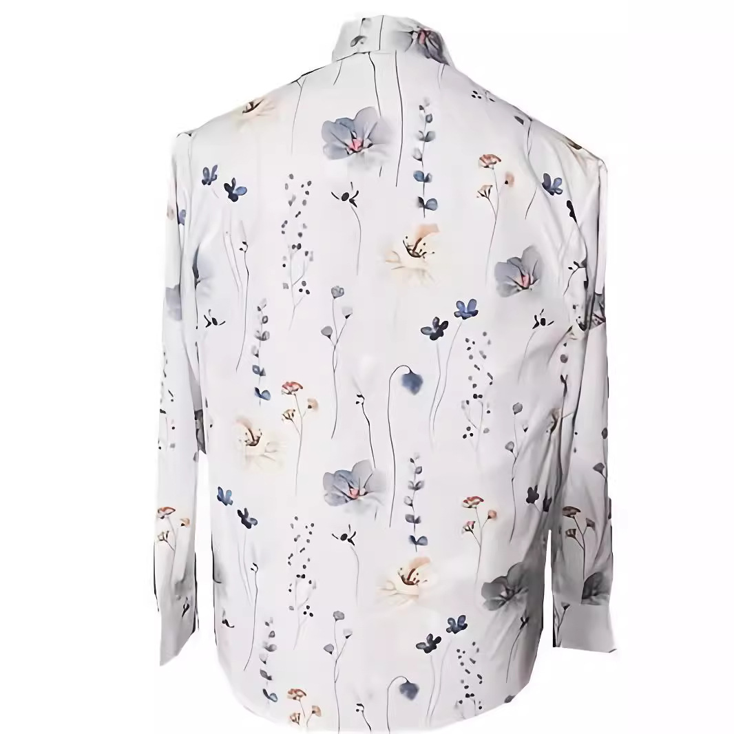 2024 Cross-border bestseller printed long-sleeved lapel fashionable Casual shirt from Europe and America Item Picture