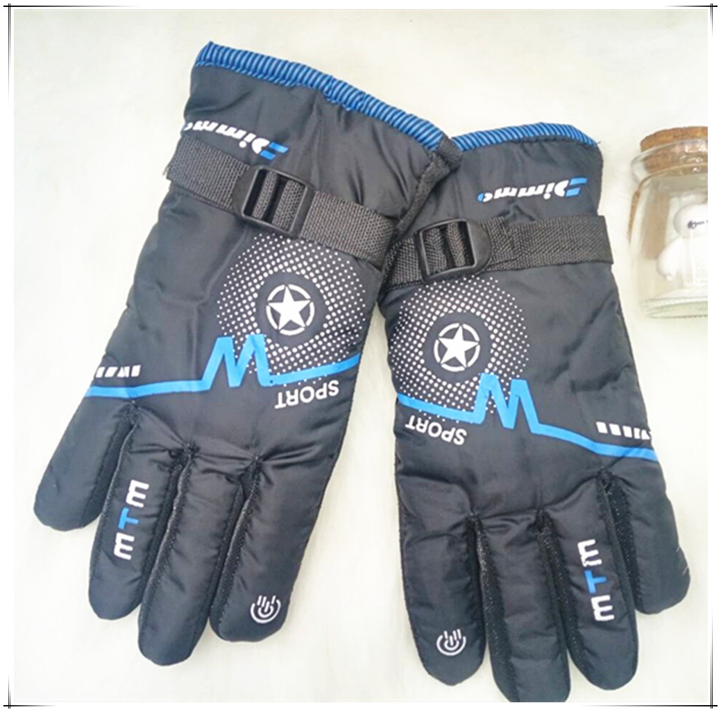 Cross-border men's warm gloves, outdoor skiing, motorcycle and electric bike riding gloves, riding with fleece and thickened, wholesale Item Picture