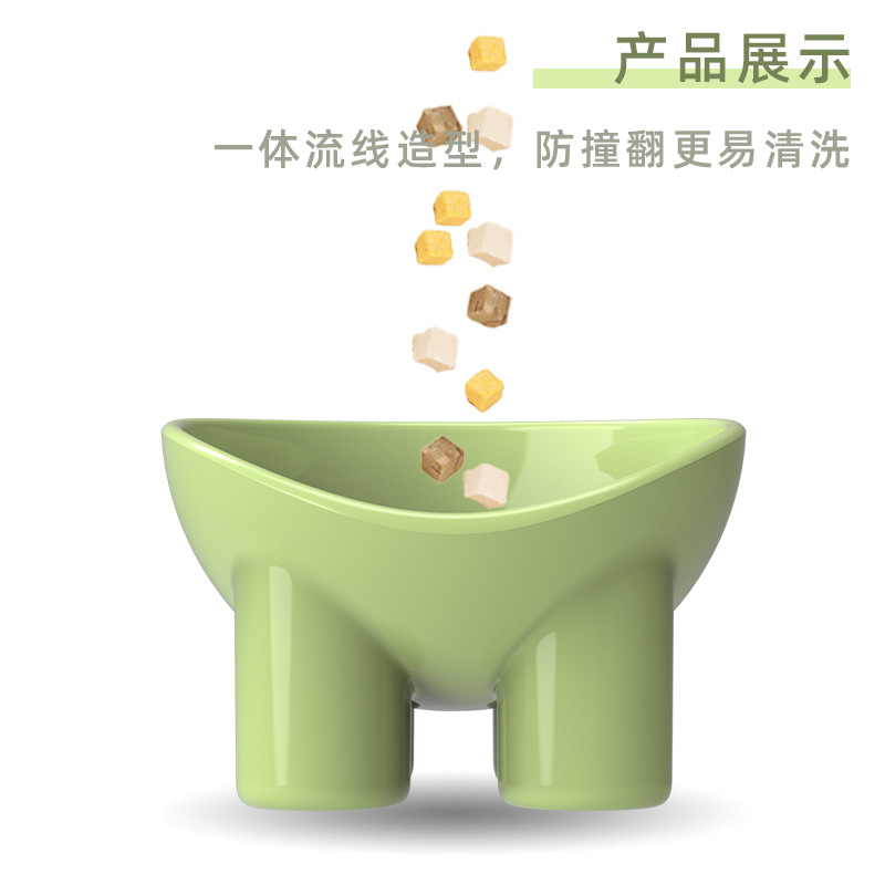 猫碗象腿碗马卡龙色象腿护颈碗猫咪食盆防打翻宠物碗