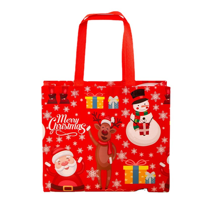 Christmas gift bag manufacturer wholesale non-woven fabric hand-held laminated bags, printed non-woven fabric bags, heat-pressed logo in stock Item Picture