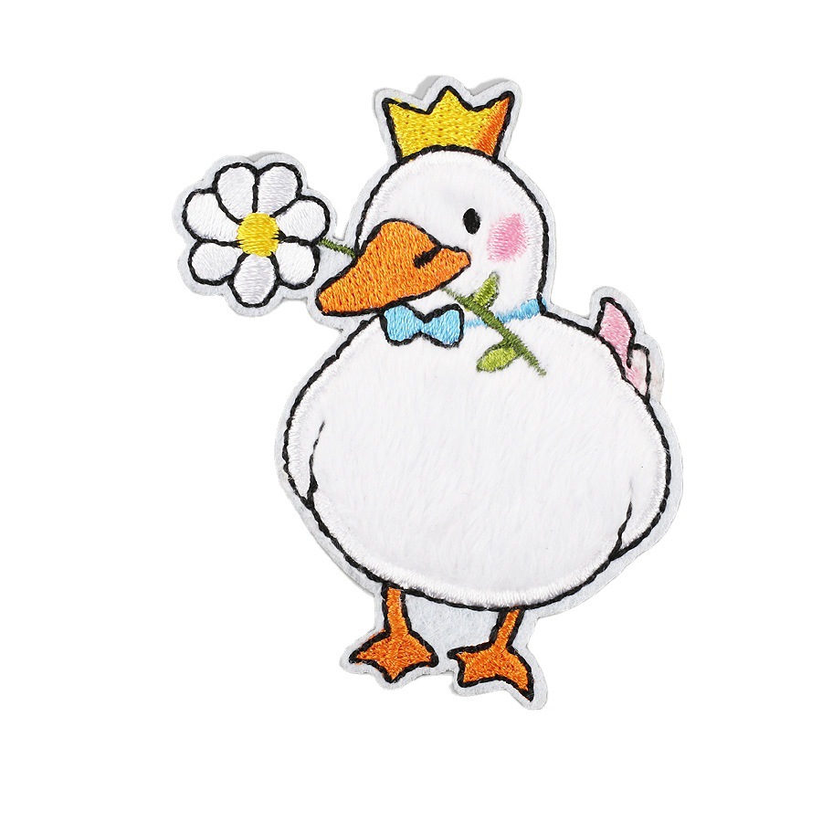 Self-Adhesive Ducklings Plush Embroidery Cloth With Cartoon Embroidery Label Clothes Patch Patch Bag Decorative Embroidery Chapter Item Picture