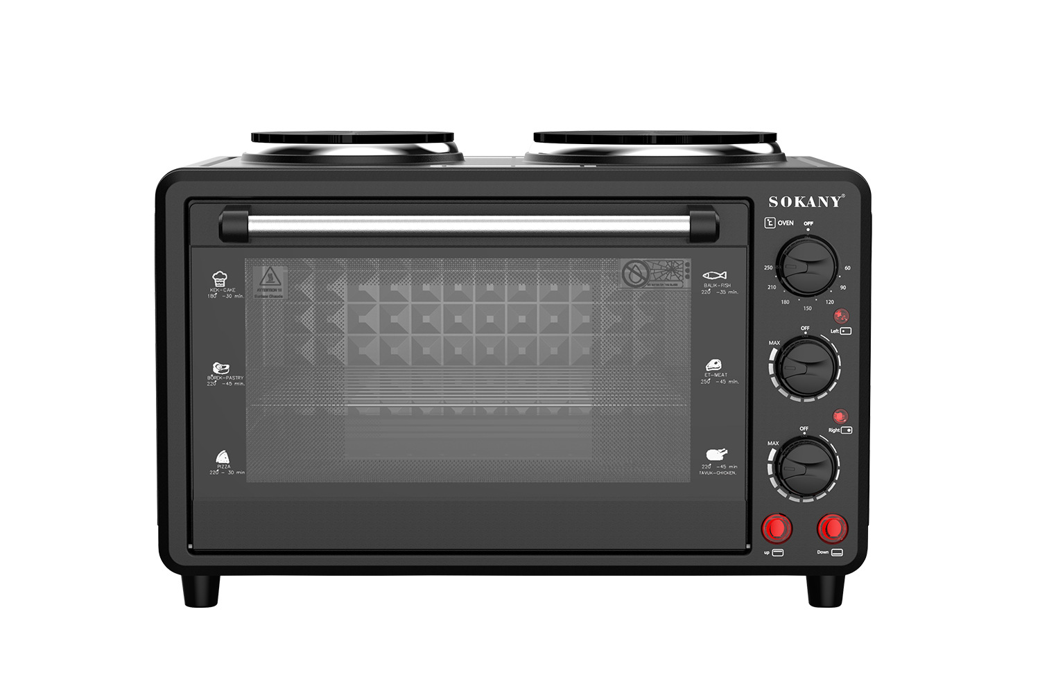 跨境Sokany437家用电烤箱35L大容量烤箱烘焙蛋挞多功能烤箱Oven详情图4