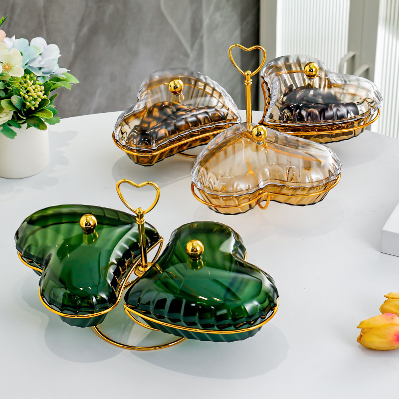 New High Appearance Level Love Fruit Plate Net Red Plate Home Living Room Coffee Table Front Desk Light Luxury High-End Dim Sum Plate Specification drawing