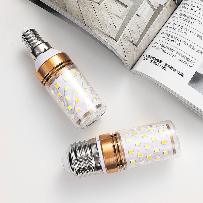 Wholesale led bulbs, three-color variable light E27, E14, small screw socket, 12W corn lamp, candle bulb, household energy-saving lamp light source Specification image
