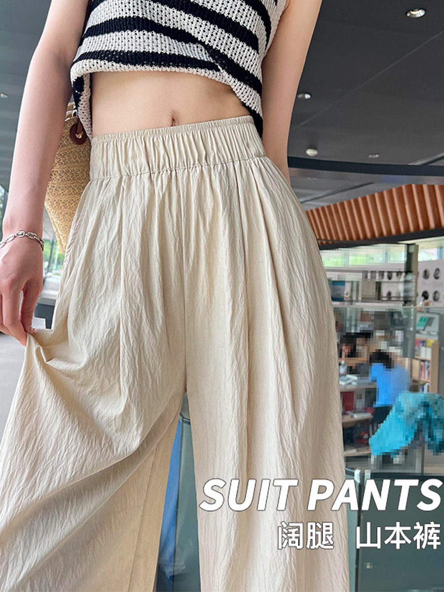 Japanese Slouchy Small Texture Yamamoto Pants For Women Sunscreen Pants For Women Slimming Summer Pendant Wide Leg Casual Pants details Picture