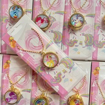 Little horse Polly girl watch cute girl gyro pocket watch rotation necklace watch scenic roadside table