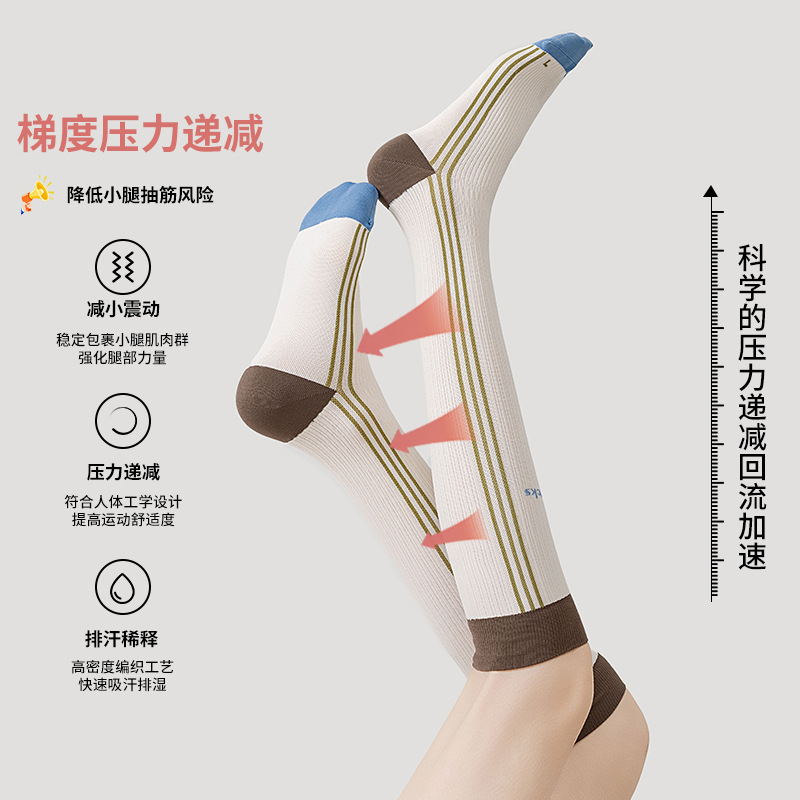 Sock stall, one-piece consignment, sports muscle pressure calf socks, women's summer thin and beautiful leg shaping, fitness, skipping rope, running, mountaineering, long socks wholesale, one-piece consignment Specification image