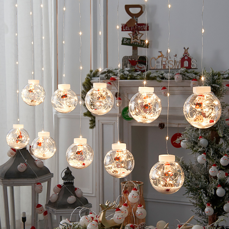 LED curtain lights, Santa Claus, snowman, wishing ball, Christmas festival, shop window decoration, Christmas tree decoration lights Specification image