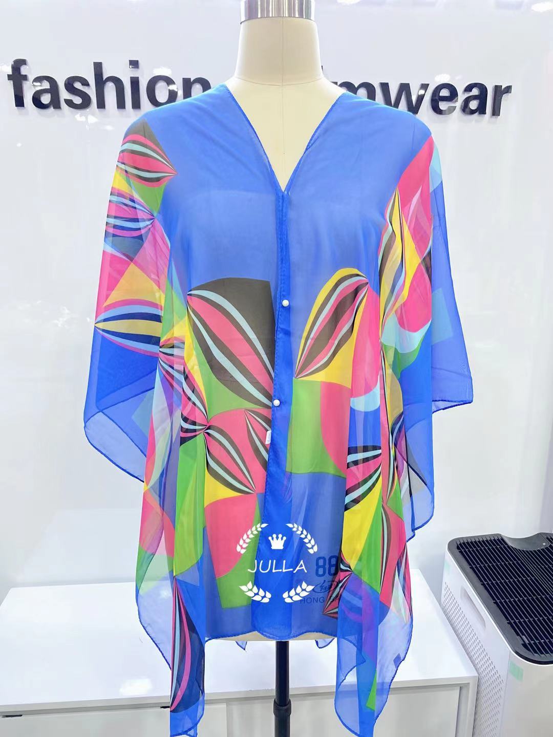 Cross-Border E-Commerce Selection Vintage Print Sunblock Chiffon Beach Towel Bohemian Beach Style Pullover Beach Wear