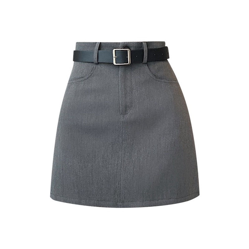 Temperament Anti-Exposure A-Line Skirt Split Buttock Wrap Skirt Women's Large Size Fat Mm Small College Suit Short Summer Item Picture