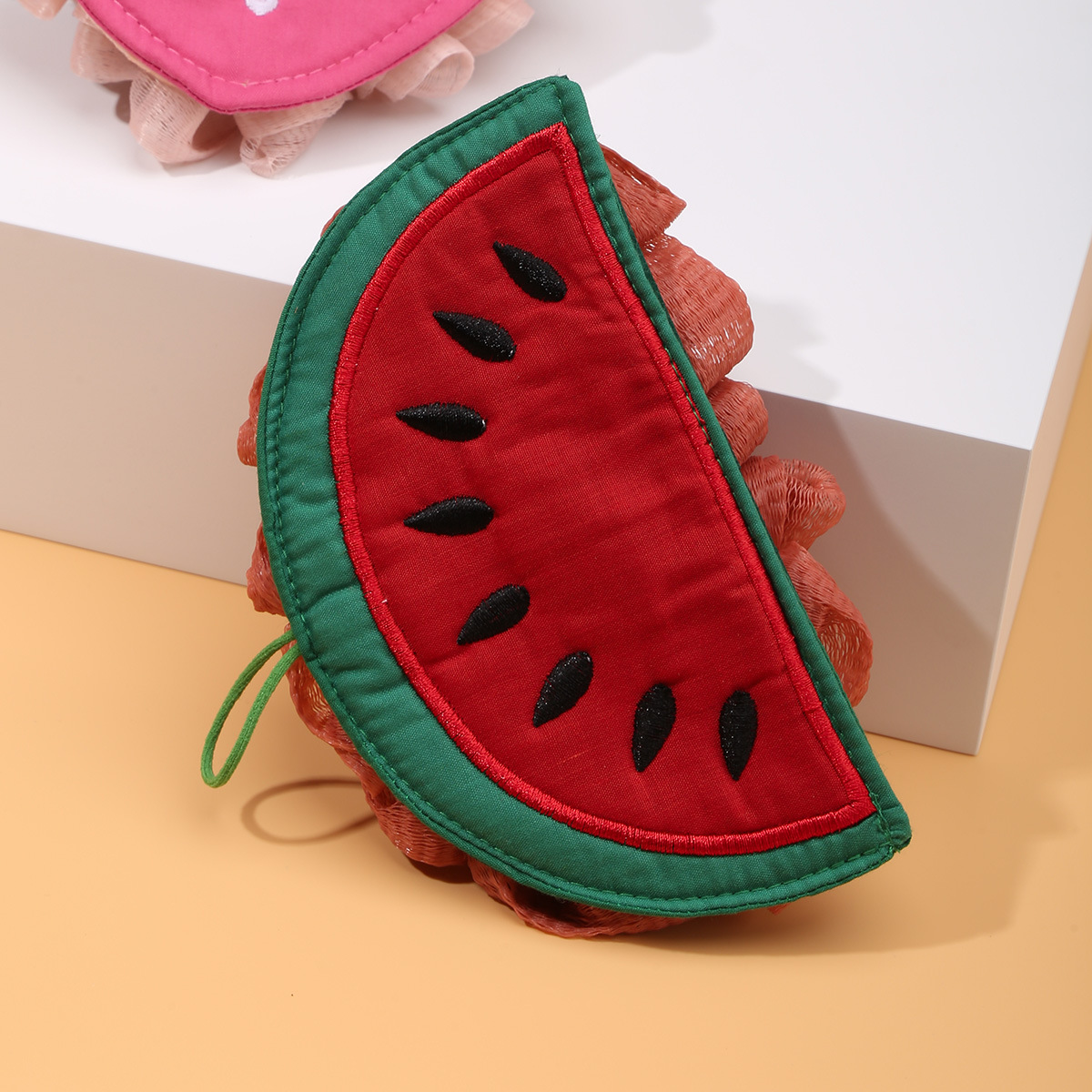 Fruit Strawberry Bath Ball Bath Towel Girls Baby Bath Flower Instagram Cute Bubble Ball Soft Not Loose Bath Flower Specification drawing