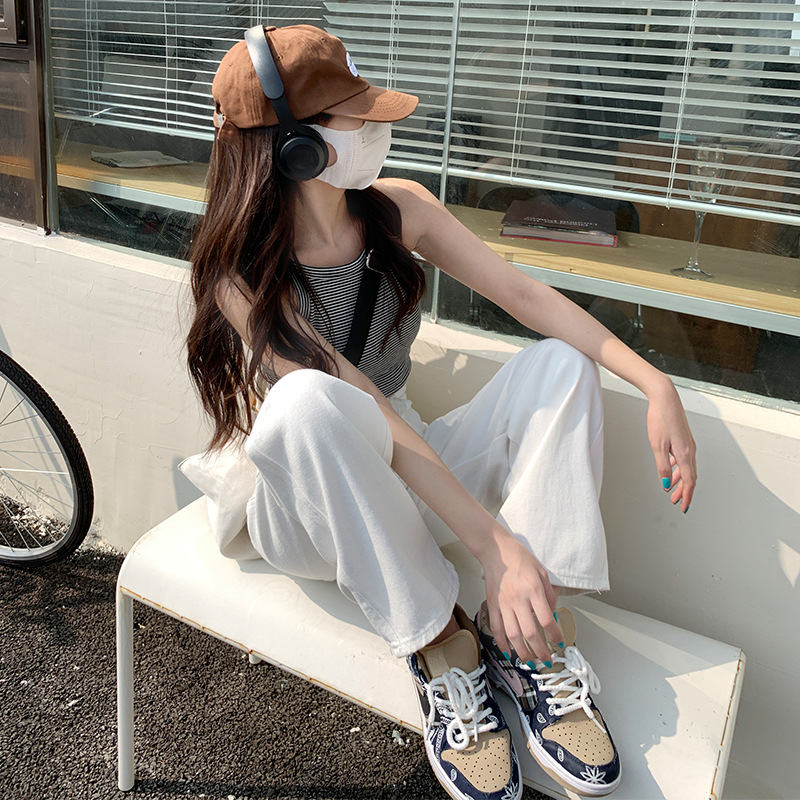 Wide-Leg Jeans Women's New Spring 2024 Straight Leg Loose High-Waisted Slimming White Floor Pants Trend Application Scenario