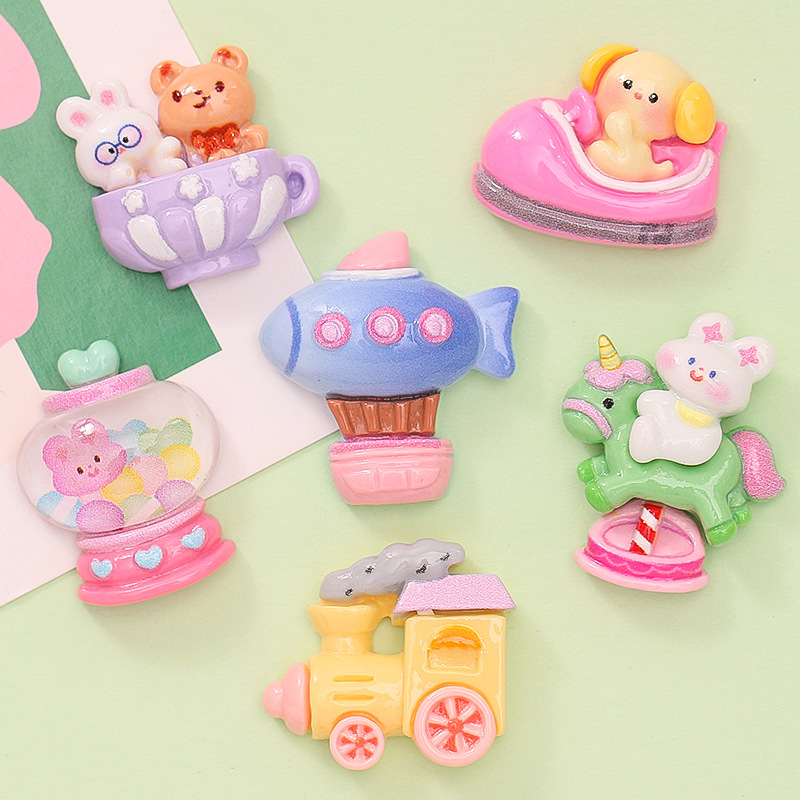 Amusement Park Airship Train Trojan Diy Cream Glue Mobile Phone Shell Hair Accessories Shoe Buckle Resin Accessories Wholesale details Picture