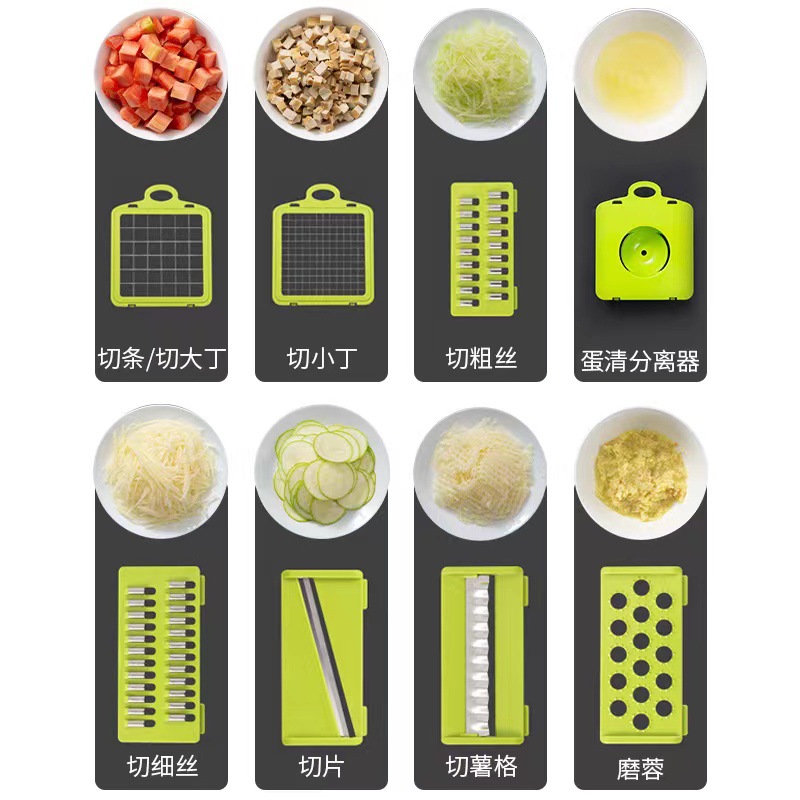 亚马逊厨房神/-土豆切片刨丝器/-不锈钢护手切丝神器/-厨房多功能切菜器产品图