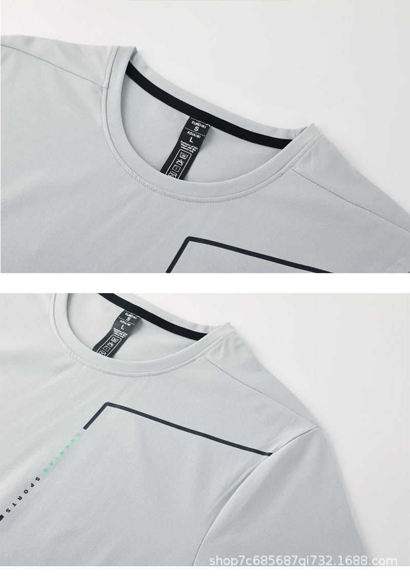 Casual stretch manga corta camiseta hombre verano nuevo hielo seda transpirable juventud deportiva top versátil jersey pic 15