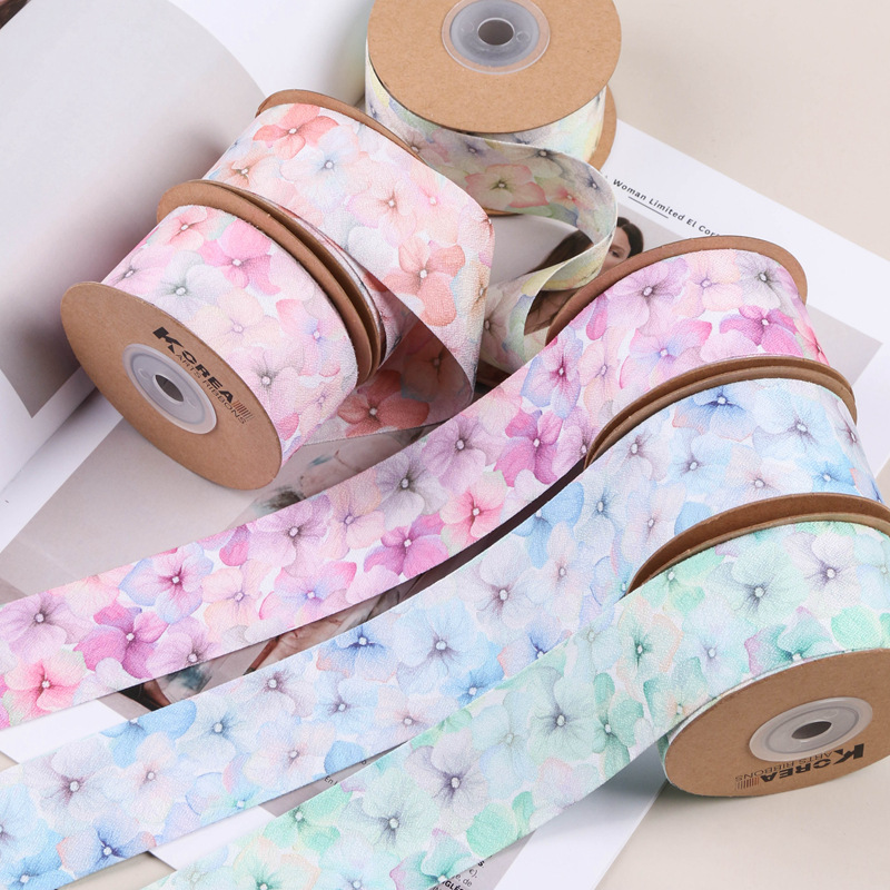 Color-Changing Iris Webbed Hair Accessory Diy Gift Flower Packaging Straw Hat Bow Floral Ribbon details Picture