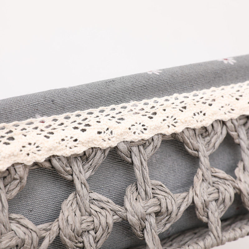 Creative Hand-Made Storage Basket Home Desktop Finishing Rattan Storage Box Cloth Storage Square Straw Storage Basket Specification drawing