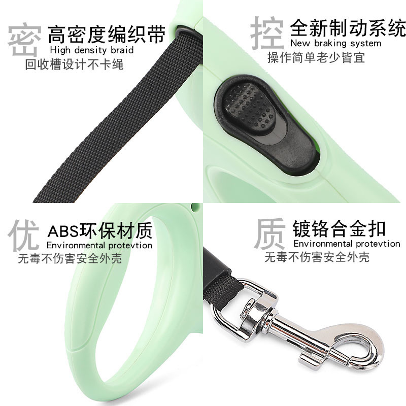 5-meter pet dog automatic telescopic leash, Teddy Corgi outdoor dog leash, dog walking leash Specification image