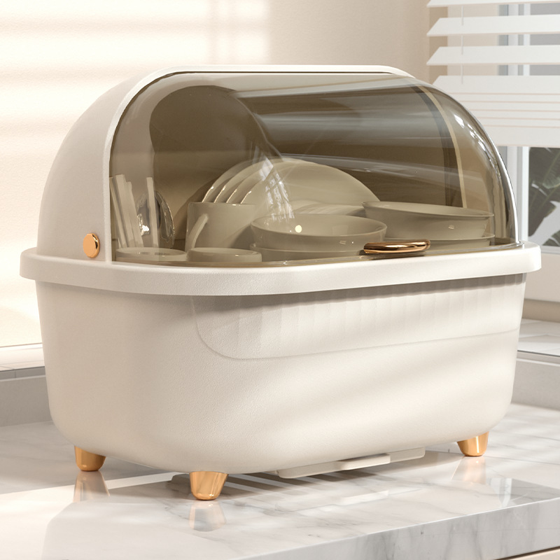 Nordic new kitchen floor type PP with cover cupboard Dustproof drains with cover large capacity bowl rack Dish rack 01012-8834 full figure