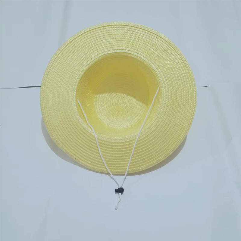 Wholesale handmade straw hats, summer farmers, women, sun protection, labor protection, team-building, painting, large brim yellow hats Specification image